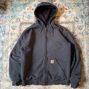 Carhartt Rain Defender DISTRESSED Zip-up Workwear Hoodie Small